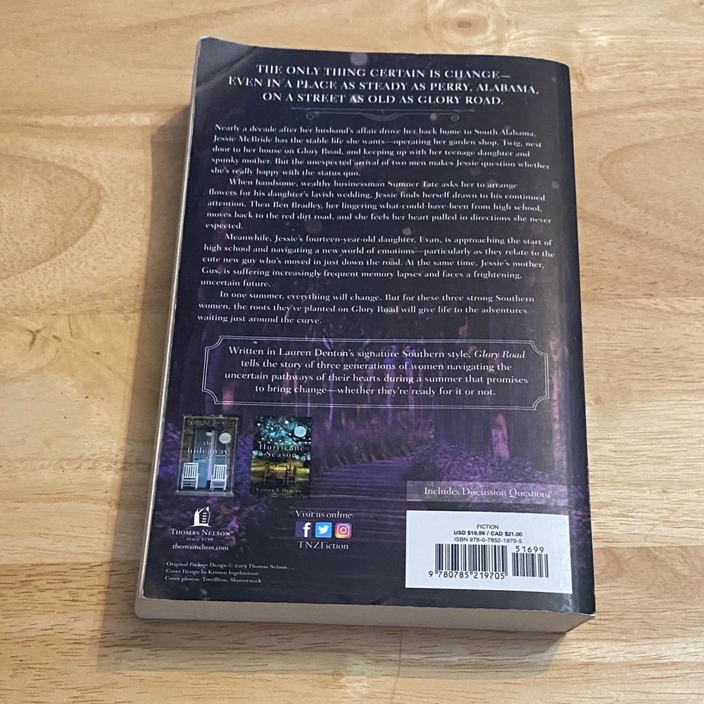 Glory Road by Lauren K. Denton - Illustrated Paperback with Purple Floral Cover